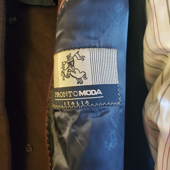 PRONTOMODA MEN'S SINGLE BREASTED FULL LENGTH TOP COAT CASHMERE LAMB WOOL SIZE 48 - Picture 8 of 16